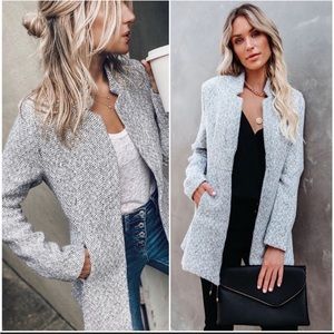 Vici Tayshia Pocketed Coat in Heather Grey, Size XL, No Flaws